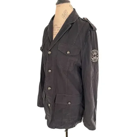 NWT $148 Express utility military style jacket, cotton, metal buttons, size L - Picture 3 of 13